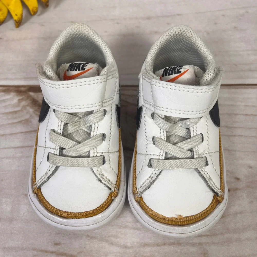 Nike‎ Court Legacy Toddler Sneakers White Black Shoes Tennis Kids 4C